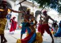 Companía Ban-Rará en el Festival Internacional de Danza en Paisajes Urbanos “Habana Vieja: Ciudad en Movimiento” 2019. Foto: Otmaro Rodríguez.
