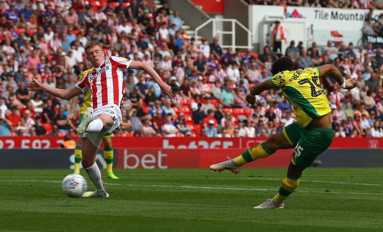 Onel Hernández marcó el primer gol del Norwich en el empate contra en el Stoke City. Foto: Tomada del Twitter del Norwich City