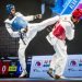 El cubano Rafael Alba (d) enfrenta al mexicano Carlos Sansores en la final de la división de +87 kg en el Campeonato Mundial de Taekwondo de Manchester, Reino Unido, el 19 de mayo de 2019. Foto: worldtaekwondo.org / Archivo.