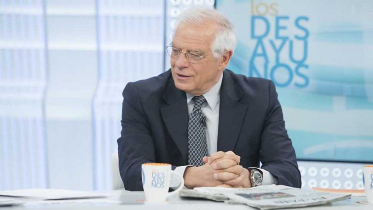 Ministro de Exteriores Josep Borrell en un programa de Televisión Española. Foto: TVE.es.