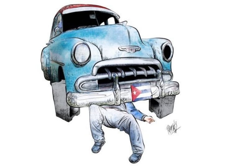 Cuba pa´l taller fue publicado en  2018. Dibujo:  Ramsés Morales Izquierdo