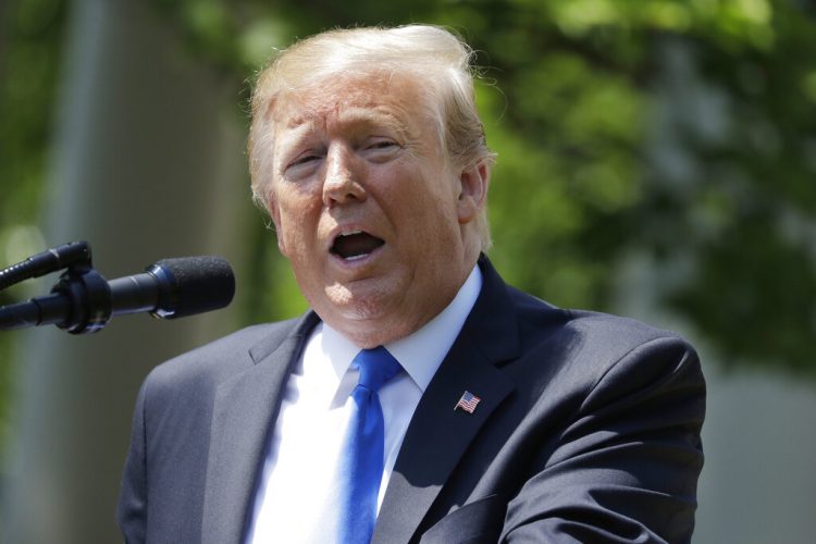 Presidente Donald Trump habla en el rosedal de la Casa Blanca, Washington, jueves 2 de mayo de 2019. Foto: Evan Vucci / AP.