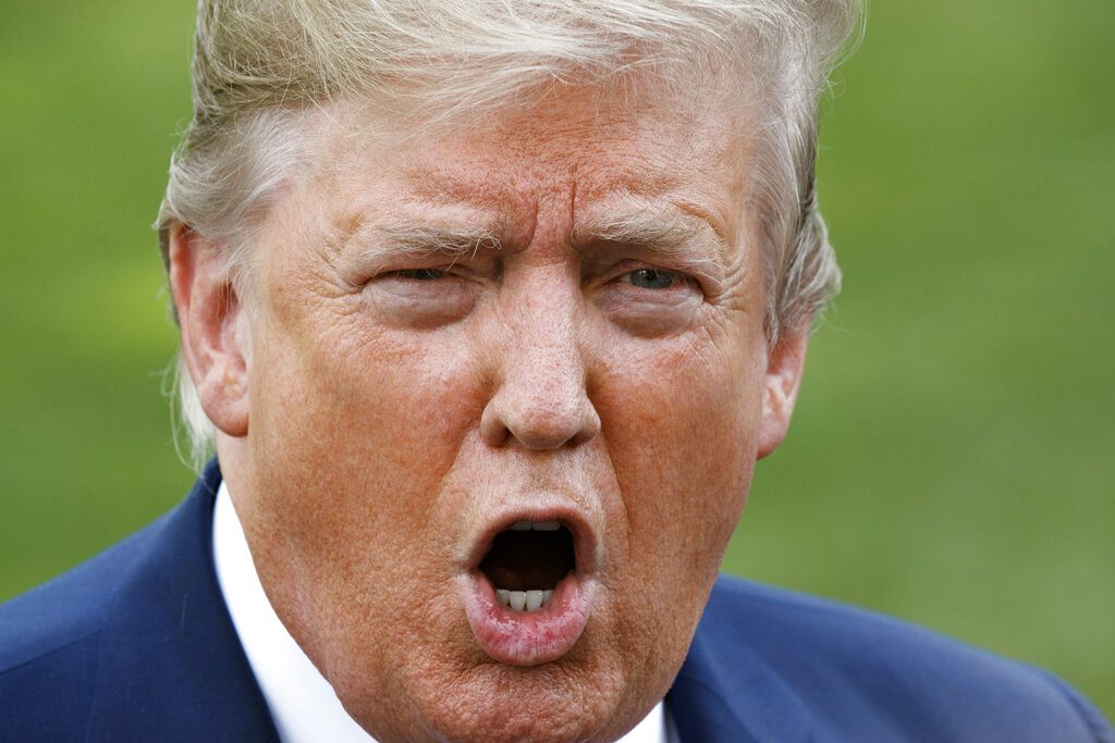 El presidente Donald Trump habla con la prensa sobre el testimonio ante el Congreso del exfiscal especial Robert Mueller en miércoles 24 de julio de 2019 en la Casa Blanca en Washington. Foto: Jacquelyn Martin / AP.