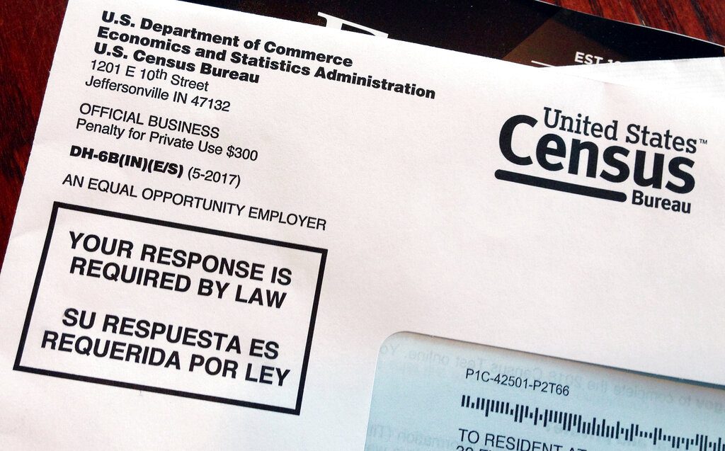 Carta de la Oficina del Censo de EEUU enviada a un residente del país, parte de un ensayo para el censo de 2020. Foto: Michelle R. Smith / AP / Archivo.