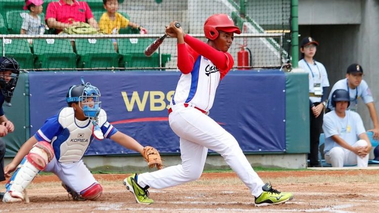 Christian Saez. una de las figuras del equipo infantil de Cuba que obtuvo el bronce en el Mundial Sub-12. Foto: WBSC