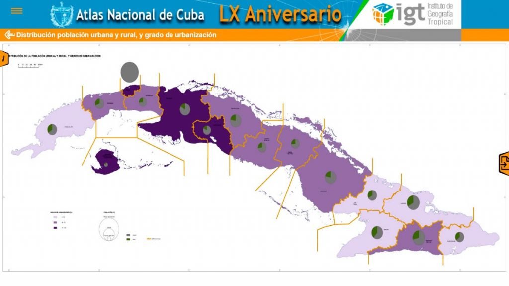 Vista de una versión de prueba del nuevo Atlas Nacional de Cuba. Foto: juventudtecnica.cu