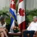 El presidente cubano Miguel Díaz-Canel recibió el miércoles a la canciller canadiense en La Habana. Foto: Estudios Revolución/Cubadebate.