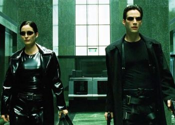 Fotograma del filme "The Matrix", con Keanu Reeves y Carrie-Anne Moss en los papeles protagónicos.