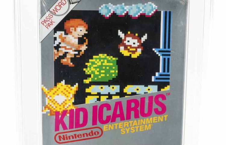 En esta imagen cortesía de Heritage Auctions, aparece una copia cerrada del videojuego clásico de Nintendo de 1987, "Kid Icarus", perteneciente a Scott Amos, de Reno, Nevada. (Heritage Auctions via AP)