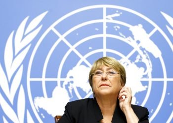 La Alta Comisionada de la ONU para los Derechos Humanos, la chilena Michelle Bachelet durante una conferencia de prensa en la sede europea de las Naciones Unidas en Ginebra, Suiza, el miércoles 4 de septiembre de 2019. Foto: Salvatore Di Nolfi / Keystone a través de AP.