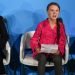 La joven activista sueca Greta Thunberg pronuncia un electrizante discurso en la Cumbre de Acción Climática de la ONU, en Nueva York, el 23 de septiembre de 2019. Foto: AFP / animalpolitico.com