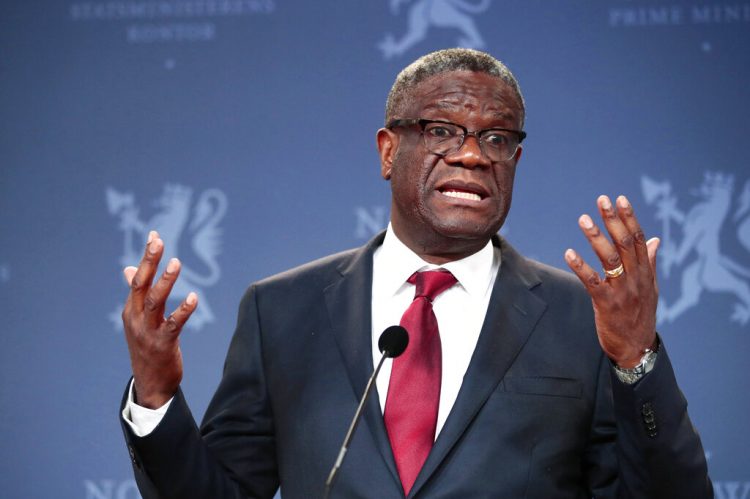 El ganador de un Nobel Denis Mukwege ha atendido a unas 50.000 víctimas de la violencia sexual y creó un fondo para ofrecer compensaciones a sobrevivientes de conflictos en todo el mundo. (Lise Aserud/NTB scanpix via AP, Archivo)