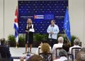 La jefa de la diplomacia de la Unión Europea, Federica Mogherini, y el canciller cubano Bruno Rodríguez ofrecen declaraciones a la prensa tras el Segundo Consejo Conjunto Cuba-UE celebrado en La Habana el 9 de septiembre de 2019. Foto: Otmaro Rodríguez.