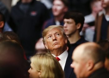 El presidente Donald Trump durante un evento de artes marciales de la UFC, el sábado 2 de noviembre de 2019, en Nueva York. (AP Foto/Frank Franklin II)
