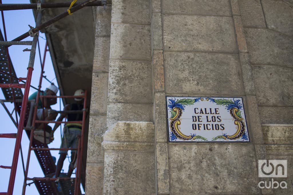 Trabajos de restauración en La Habana por el aniversario 500 de la ciudad. Foto: Otmaro Rodríguez.