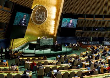 Sesión de la Asamblea General de la ONU en la que se discute el proyecto de resolución cubano contra el embargo de Estados Unidos a Cuba, en Nueva York, el 6 de noviembre de 2019. Foto: Justin Lane / EPA / EFE.