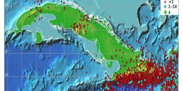 Mapa de la actividad sísmica durante 2019. Infografía: Prensa Latina.