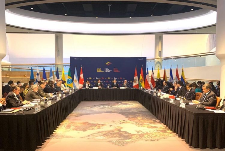 Reunión del llamado Grupo de Lima en Ottawa, Canadá, el 20 de febrero de 2020. Foto: noticiasporelmundo.com