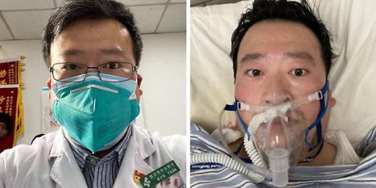 El fallecido médico Li Wenliang que denunció el coronavirus y fue reprendido por la policía en diciembre.