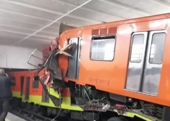 Accidente de trenes subterráneos en la noche del martes 10. Foto del Twitter de: SUUMA Voluntarios.