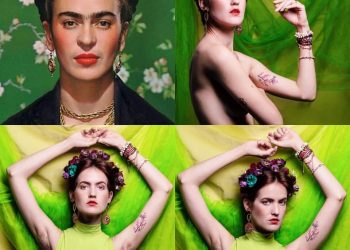 May Reguera posa como Frida Kahlo en un challenge en Facebook. Foto: perfil de facebook de la artista.