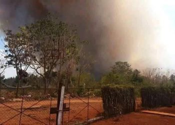 Incendio forestal en la comunidad de Motembo, al norte de Villa Clara, el 24 de abril de 2020. Foto: Livanis Moya / Vanguardia.