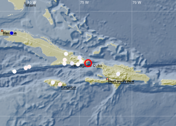 El movimiento telúrico fue perceptible en todos los municipios de la provincia de Guantánamo y en el municipio holguinero de Moa. Imagen ofrecida por el Centro Nacional de Investigaciones Sismológicas.