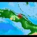 Localización de un sismo perceptible al noreste de la localidad de Chambas, en el centro de Cuba, el 21 de junio de 2020. Gráfico: Prensa Latina.