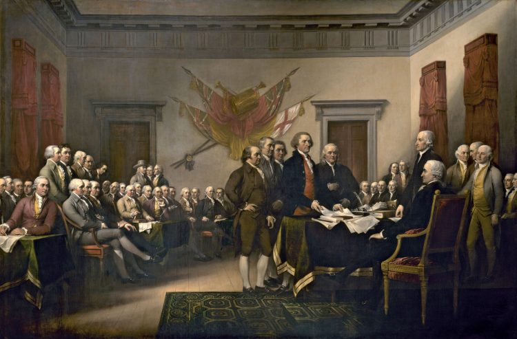 "Declaración de Independencia" (1817), cuadro del pintor John Trumbull (1756-1843). Foto: Archivo.