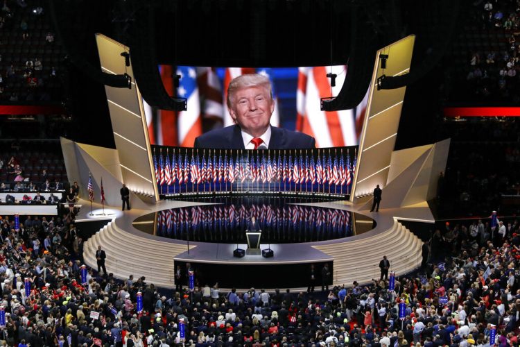 El candidato republicano a la Casa Blanca, Donald Trump, en el último día de la Convención Nacional Republicana, en Cleveland, el 21 de julio de 2016. (AP Foto/Patrick Semansky, File)