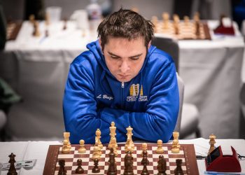 Lázaro Bruzón como segundo tablero del equipo de ajedrez de Webster University. Foto: BayAreaChess
