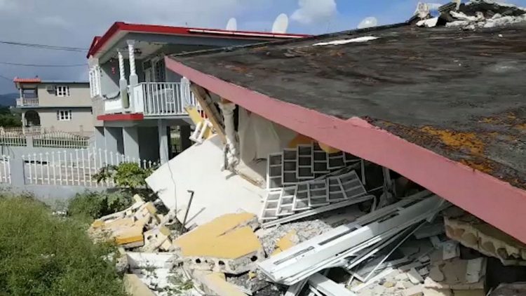 El terremoto de 5.9 grados que sacudió a a Puerto Rico en enero de 2020. Foto: Noticias NY1.