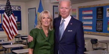 El candidato demócrata a la presidencia de Estados Unidos, Joe Biden, y su esposa Jill. Foto: CNN.