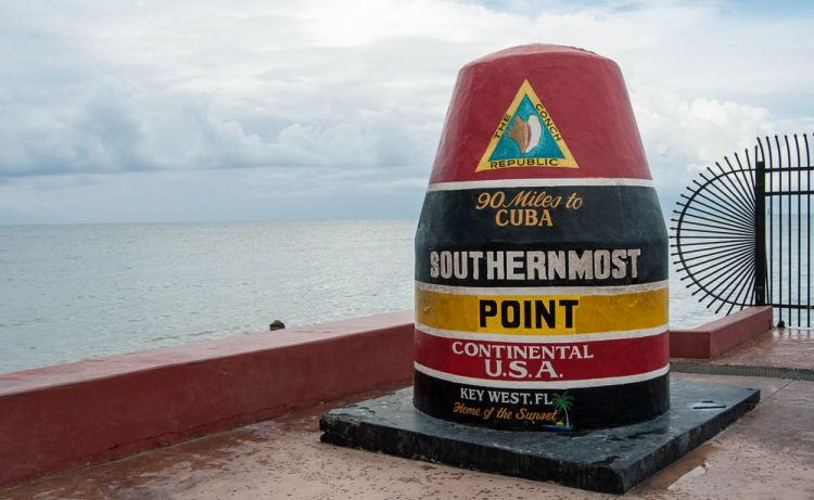 Key West, el punto más al sur de Estados Unidos, a 90 millas de Cuba. Foto: Travel Guide.