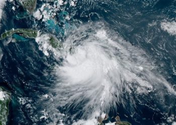 Tormenta tropical Laura en movimiento al sur de Cuba, el domingo 23 de agosto de 2020. Foto: Cubadebate.