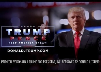 Segmento final de un anuncio político televisivo de Donald Trump. Foto: Media Post.