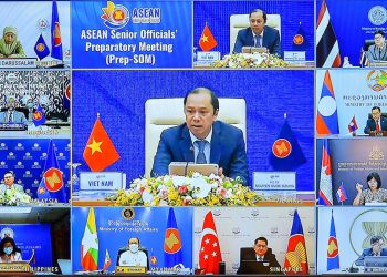 Cumbre virtual de los cancilleres de la Asociación de Naciones del Sudeste Asiático (Asean). Foto: ASEAN2020VN / Twitter.