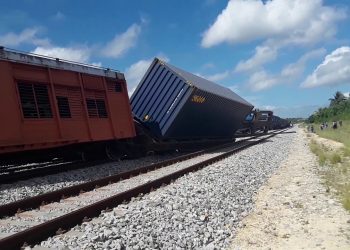 Descarrilamiento de un tren en mayo de 2019 que el gobierno cubano asegura fue resultado de un sabotaje organizado y financiado desde EE.UU. Foto: Cubadebate / Archivo.