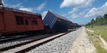 Descarrilamiento de un tren en mayo de 2019 que el gobierno cubano asegura fue resultado de un sabotaje organizado y financiado desde EE.UU. Foto: Cubadebate / Archivo.