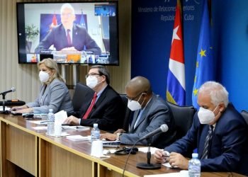 III Consejo Conjunto entre Cuba y la Unión Europea (UE), celebrado en formato virtual el miércoles 20 de enero de 2021. Foto: @CubaMINREX / Twitter.