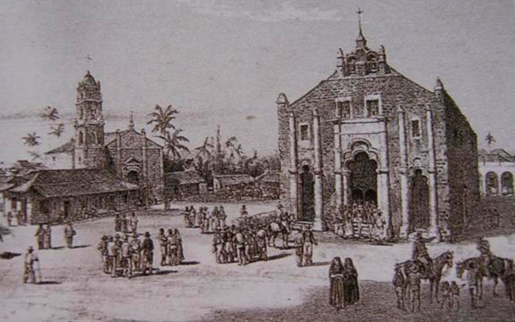 Villa de San Juan de los Remedios, siglo XIX. Grabado de  Federico Mialhe.