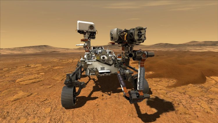 Percy, que es el apodo del explorador, en suelo de Marte. Foto: NASA.