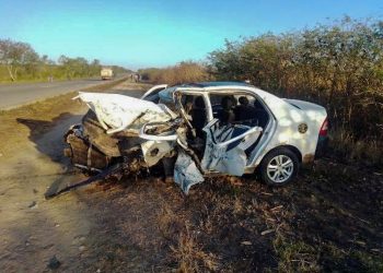 Auto Geely involucrado en accidente de tránsito en Santiago de Cuba. Foto: radiomajaguabo.icrt.cu