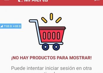 Captura de pantalla de la app Mi alerta, que permite hacer compras en las tiendas virtuales cubanas.