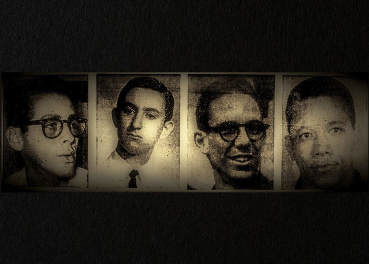 Los mártires de Humboldt 7, de izquierda a derecha: Fructuoso Rodríguez Pérez, Joe Westbrook Rosales, Juan Pedro Carbó Serviá y José Machado Rodríguez.