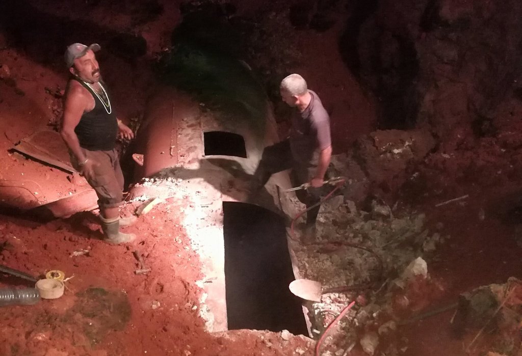 Trabajos de reparación en la fuente de abasto de agua de la capital cubana, Cuenca Sur. Foto: @PanequeGomez/Twitter.