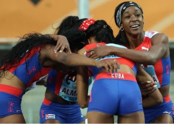 La posta cubana logró el título en el Mundial de Relevos. Foto: Tomada del Twitter de World Athletics.
