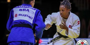 Maylín del Toro en su presentación ante la brasileña Alexia Castilhos en el Mundial de Budapest. Foto: IJF vía jit.cu