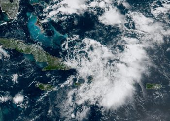 Imagen de satélite de la depresión tropical Fred. Foto: NOAA NWS national Hurricane Center/Facebook.