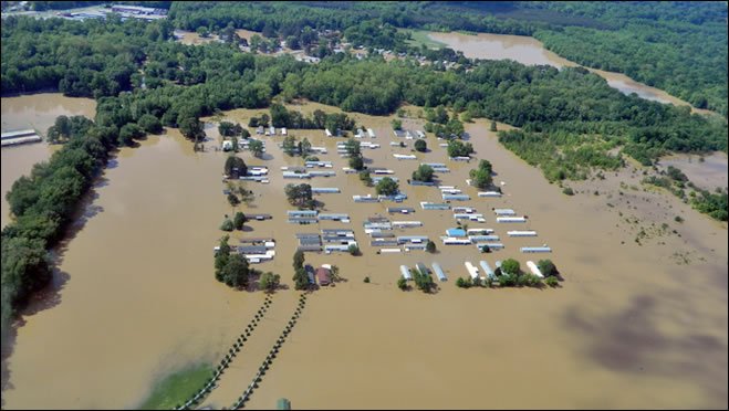 Lluvias e inundaciones sin precedentes en Tennessee. Foto: National Weather Service.